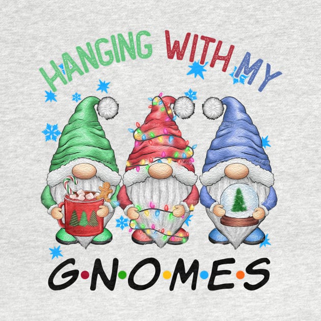 Funny Christmas Gnome Hanging With My Gnomies Family Pajamas by JennyArtist